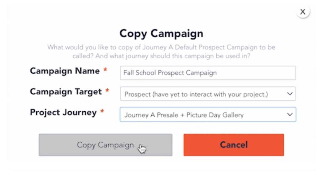 how to set up a marketing campaign for volume school photography with imago 1